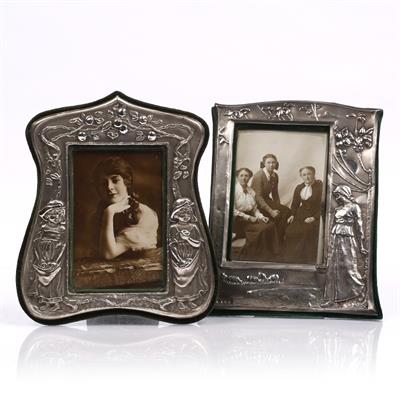 Lot 504 - Two Edwardian silver embossed photograph frames