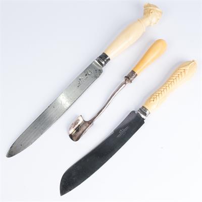 Lot 524 - A Victorian cared ivory handled knife