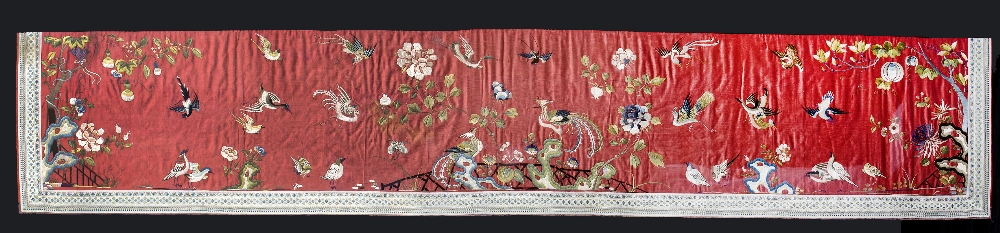 Lot 20 - A CHINESE EMBROIDERED SILK PANEL