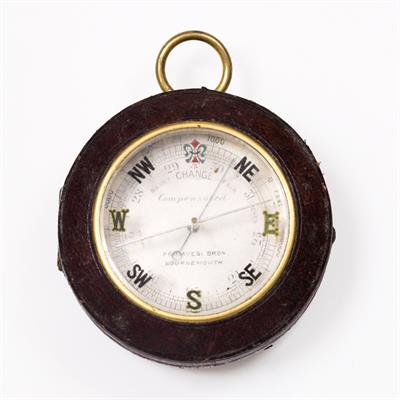 Lot 39 - A GILT CASED POCKET COMPENSATED BAROMETER