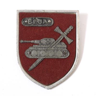 Lot 76 - A BEJA GERMAN WORLD WAR II TANK BADGE