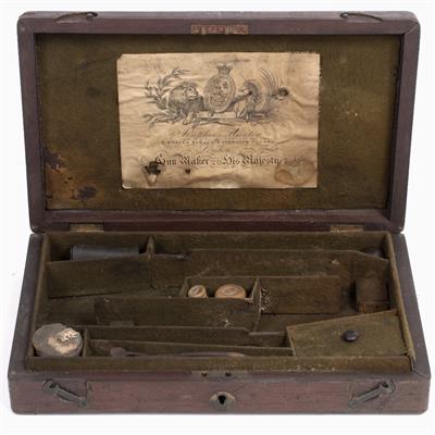 Lot 78 - A 19TH CENTURY MAHOGANY PISTOL CASE