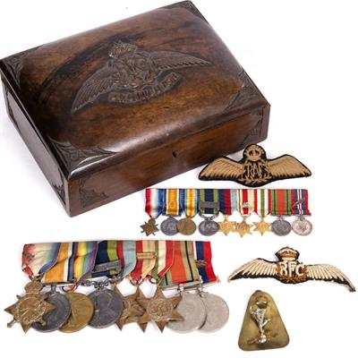 Lot 84 - A GROUP OF MEDALS AWARDED TO CAPTAIN E H HEREFORD OF 22ND SQUADRON OF THE RAF