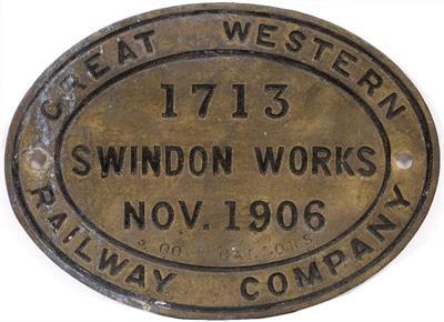 Lot 132 - A CAST IRON GWR 2671 4000 GALLON SWINDON TANKER PLATE