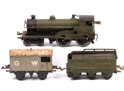 Lot 186 - A BASSETT LOWKE 0 GAUGE CLOCKWORK LOCOMOTIVE AND TENDER