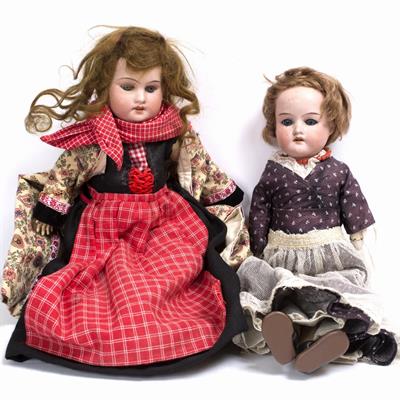 Lot 196 - TWO ARMAND MARSEILLE BISQUE HEADED DOLLS