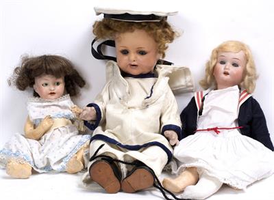 Lot 197 - AN ARMAND MARSEILLE BISQUE HEADED DOLL