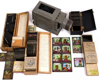 Lot 206 - A LARGE COLLECTION OF SQUARE MAGIC LANTERN SLIDES