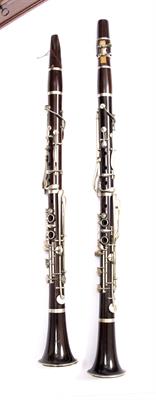 Lot 260 - TWO EARLY 20TH CENTURY ROSEWOOD CLARINETS