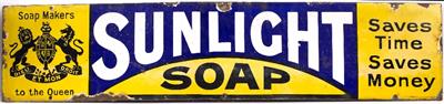 Lot 278 - A MID TO LATE 20TH CENTURY ENAMEL SIGN 'SUNLIGHT SOAP'