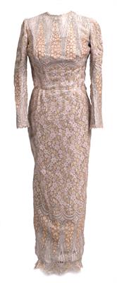 Lot 354 - A HANDMADE SEQUIN AND LACE SILK DRESS