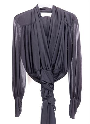 Lot 370 - A TOMASZ STARZEWSKI WOOLLEN BLACK EVENING DRESS