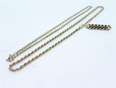 Lot 403 - TWO 9CT YELLOW GOLD CHAINS