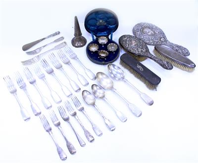 Lot 420B - A QUANTITY OF 19TH CENTURY SILVER CUTLERY