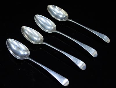 Lot 434 - A PAIR OF SILVER OLD ENGLISH PATTERN SERVING SPOONS