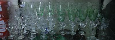 Lot 457 - A COLLECTION OF GREEN TINTED EARLY TO MID 20TH CENTURY DRINKING GLASSES