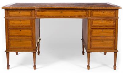 Lot 502 - A WARING & GILLOW (PARIS) LTD SATINWOOD DESK