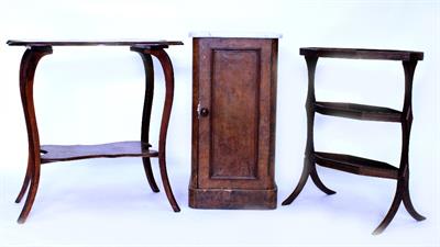 Lot 509 - A LATE 19TH CENTURY BURR WALNUT MARBLE TOPPED BEDSIDE CABINET