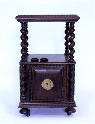 Lot 513 - A LATE 19TH / EARLY 20TH CENTURY COLONIAL TWO TIER BEDSIDE TABLE