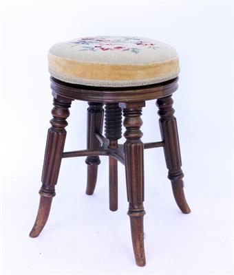 Lot 529 - A VICTORIAN MAHOGANY PIANO STOOL