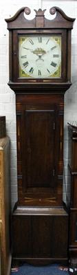 Lot 546A - A 19TH CENTURY OAK MAHOGANY 30 HOUR LONGCASE CLOCK