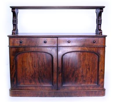 Lot 558 - A VICTORIAN MAHOGANY TWO TIER BUFFET