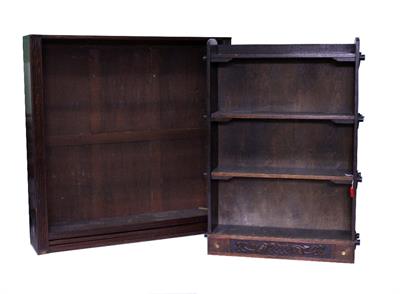 Lot 572 - A 19TH CENTURY MAHOGANY OPEN FRONT BOOKCASE