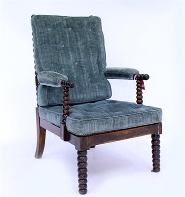 Lot 577 - A 19TH CENTURY BOBBIN TURNED ARMCHAIR