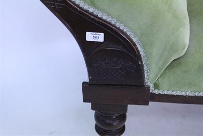 Lot 584 - AN EDWARDIAN MAHOGANY FRAMED CHAISE LONGUE