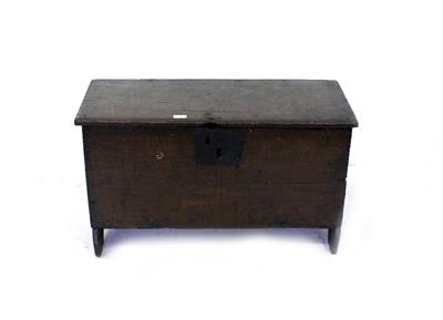 Lot 596 - A LATE 17TH CENTURY OAK SIX PLANK COFFER