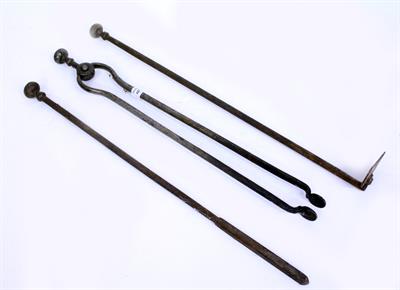 Lot 607 - THREE 19TH CENTURY STEEL FIRE IRONS