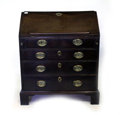 Lot 641 - A GEORGE III MAHOGANY BUREAU