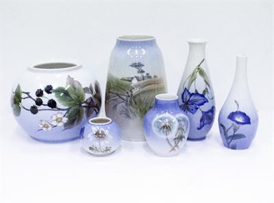 Lot 663 - A GROUP OF SIX VARIOUS ROYAL COPENHAGEN PORCELAIN VASES