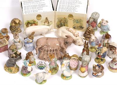 Lot 675 - A COLLECTION OF BESWICK BEATRIX POTTER FIGURE GROUPS