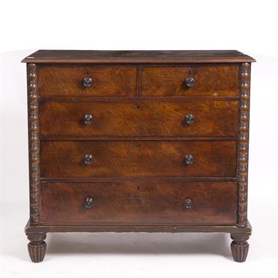 Lot 721 - A 19TH CENTURY MAHOGANY CHEST