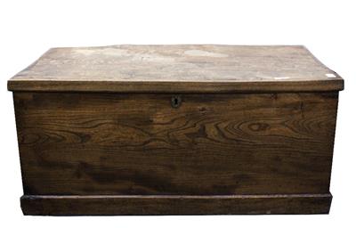 Lot 741 - A 19TH CENTURY ELM BLANKET BOX