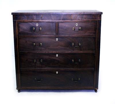 Lot 758 - A 19TH CENTURY MAHOGANY CHEST