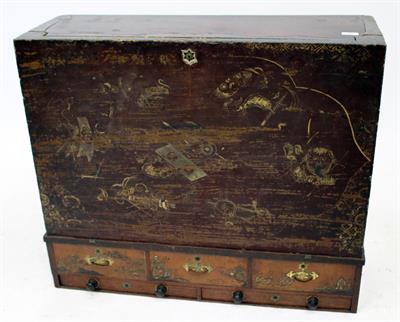 Lot 782 - A LATE 19TH CENTURY CHINESE AND EUROPEAN FALL FRONT CABINET