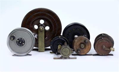 Lot 793 - EIGHT ANTIQUE AND LATER FISHING REELS