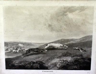 Lot 797 - A SET OF FOUR 19TH CENTURY HARE COURSING PRINTS