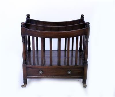 Lot 809 - A 19TH CENTURY MAHOGANY CANTERBURY