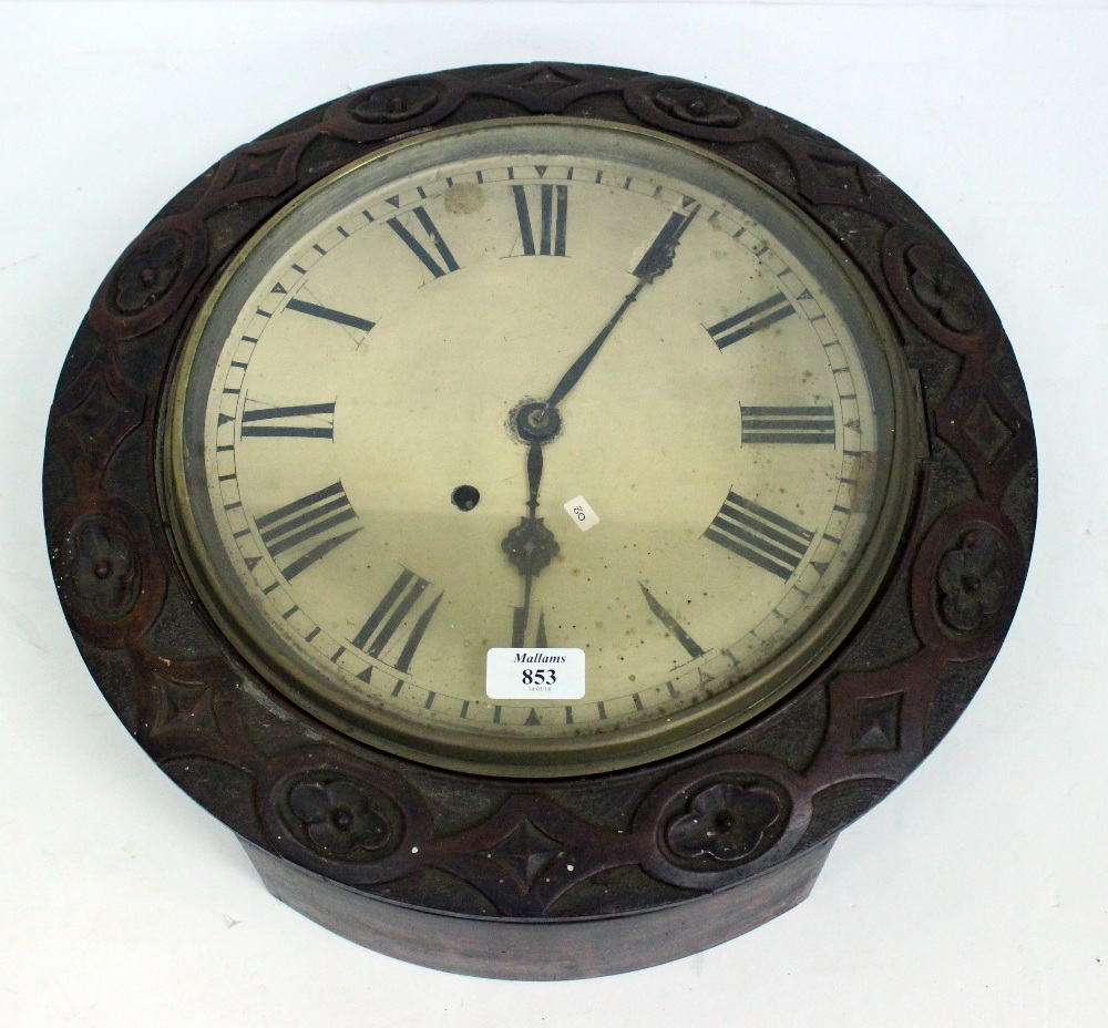 Lot 853 - A 19TH CENTURY AMERICAN DIAL CLOCK