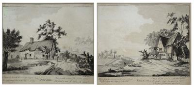 Lot 13 - A PAIR OF LATE 18TH CENTURY ENGLISH WATERCOLOURS entitled 'Morning' and 'Evening'