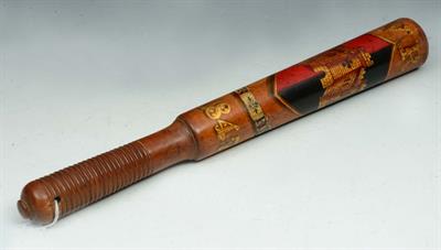 Lot 24 - A VICTORIAN BOXWOOD OR YEWWOOD EXETER POLICE TRUNCHEON dated 1847 and stamped 'Pillman