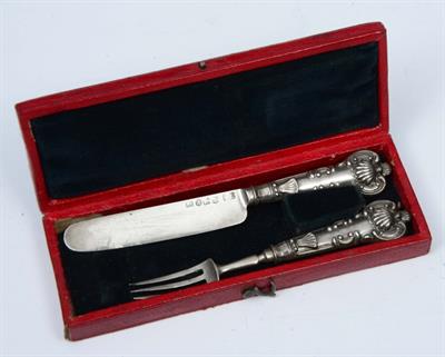 Lot 101 - A WILLIAM IV MINIATURE SILVER QUEENS PATTERN KNIFE AND FORK