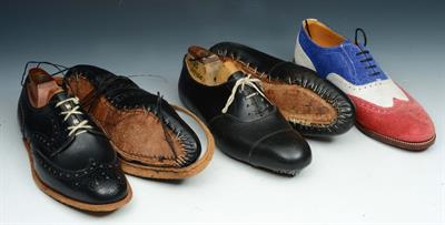 Lot 131 - TWO PAIRS OF DUCKERS BLACK DEMONSTRATION SHOES showing Shoemakers skills and techniques