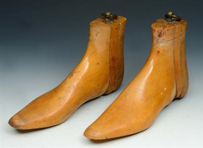 Lot 141 - A PAIR OF VICTORIAN DRESS WELLINGTONS NO. 1 WOODEN SHOE TREES