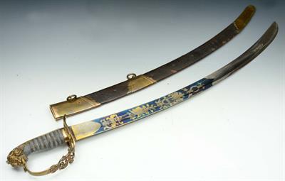 Lot 160 - GEORGE III BRITISH PATTERN LIGHT INFANTRY OFFICER'S SWORD bearing the 'GR' cypher on the brass hilt