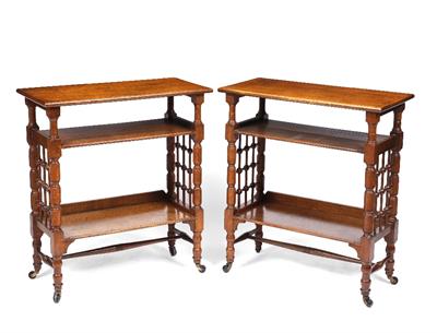 Lot 166 - A PAIR OF LIBERTY STYLE OAK FREE STANDING BOOKCASES