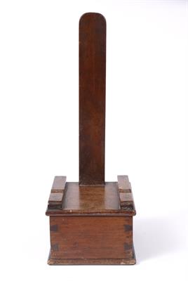 Lot 187 - A VICTORIAN MAHOGANY DISH STAND with vertical strut and heavy square base